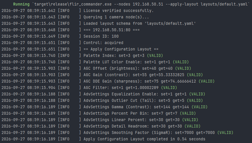 FLIR Commander — Apply Layout
